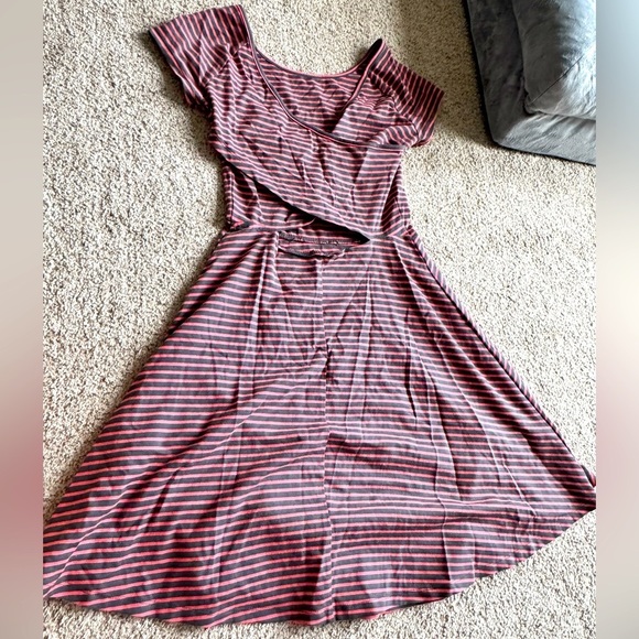SO Striped pink and gray Women's Dress - Picture 5 of 7